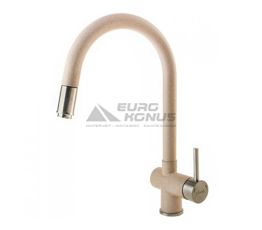 FABIANO Смеситель для кухни однорычажный с выносным шлангом FKM 47P SS Beige (8232.401.0241)